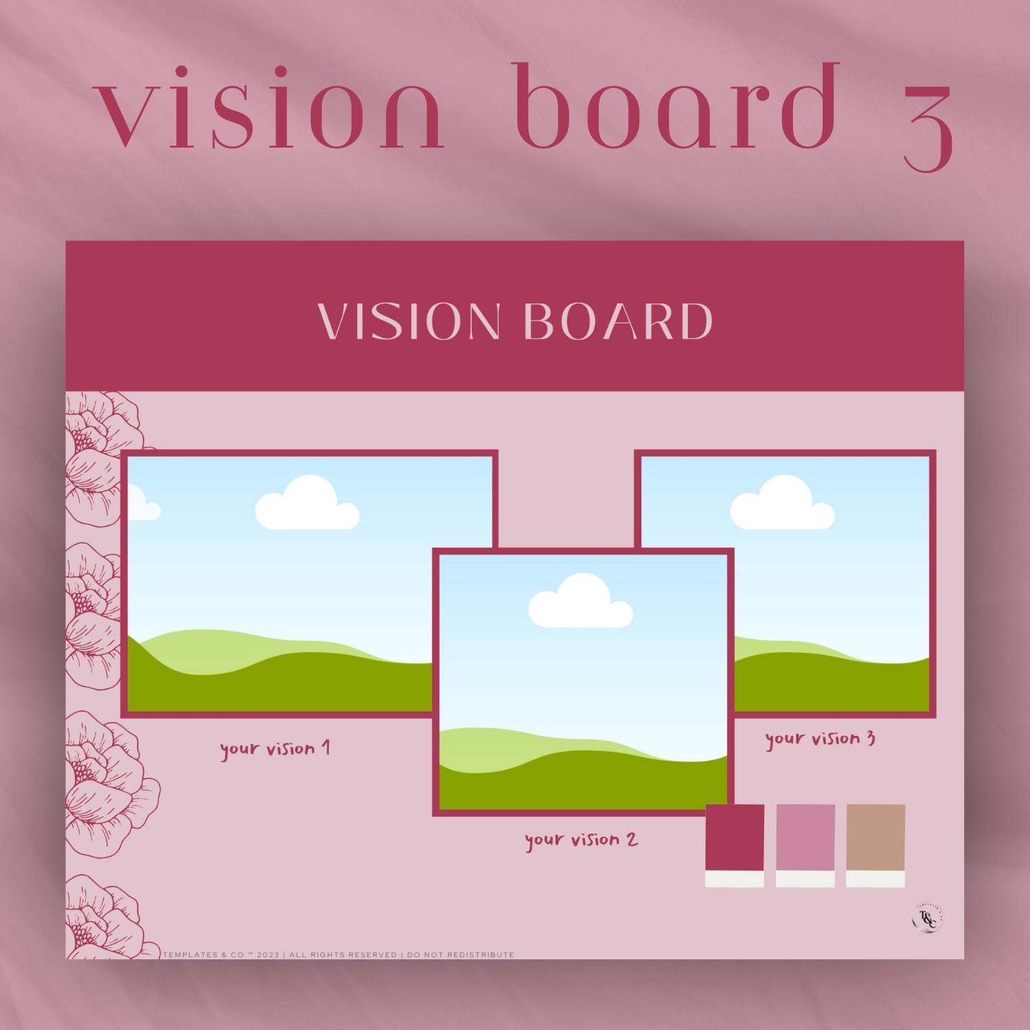 Vision Board 3 – Rose - Templates & Co